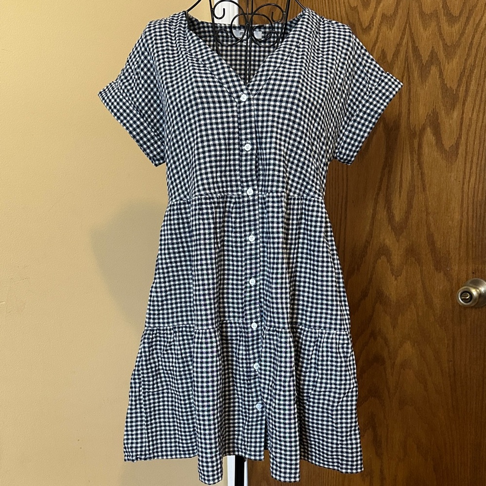 Madewell Black and White Gingham Dress